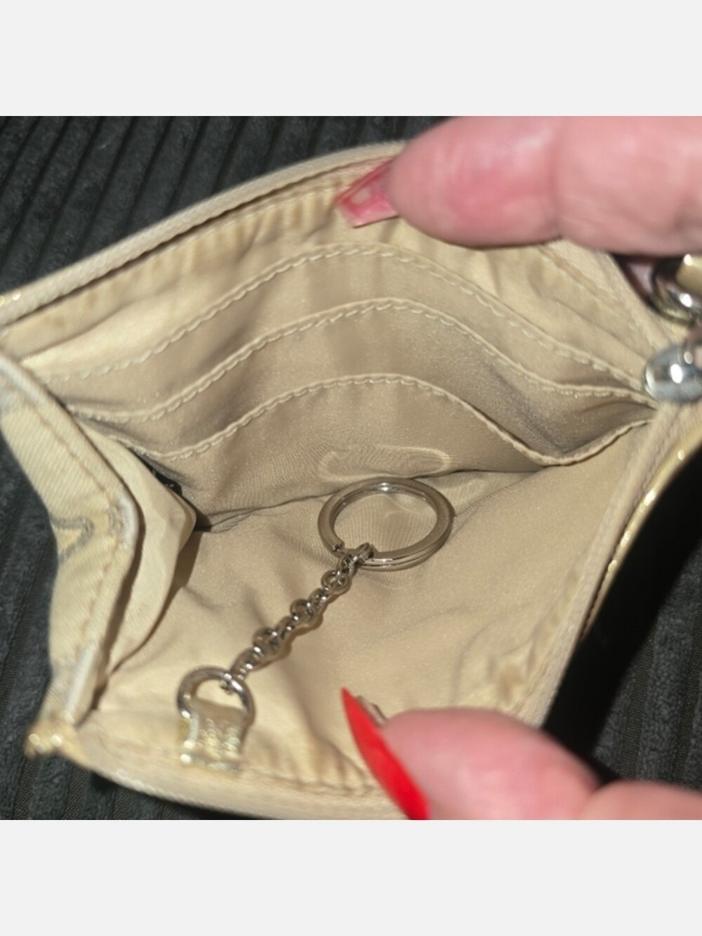 Rare Coach Poppy Signature C Zip Card Holder w/Fob GUC - Picture 8 of 8